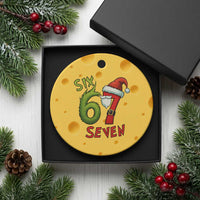 67 Six Seven Christmas Meme Ceramic Ornament Funny Santa Xmas - Wonder Print Shop