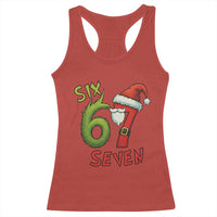 67 Six Seven Christmas Meme Racerback Tank Top Funny Santa Xmas - Wonder Print Shop