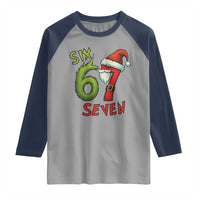 67 Six Seven Christmas Meme Raglan Shirt Funny Santa Xmas - Wonder Print Shop