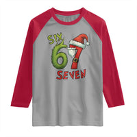 67 Six Seven Christmas Meme Raglan Shirt Funny Santa Xmas - Wonder Print Shop