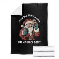 Strawberry Jams But My Gun Do Not Throw Blanket Funny Santa Gun Christmas - Wonder Print Shop