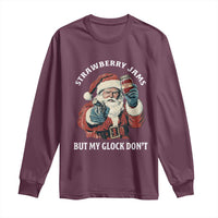 Strawberry Jams But My Gun Do Not Long Sleeve Shirt Funny Santa Gun Christmas - Wonder Print Shop