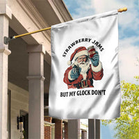 Funny Santa Gun Christmas Garden Flag Strawberry Jams But My Gun Do Not - Wonder Print Shop