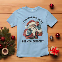 Funny Santa Gun Christmas T Shirt Strawberry Jams But My Gun Do Not - Wonder Print Shop