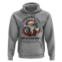 Funny Santa Gun Christmas Hoodie Strawberry Jams But My Gun Do Not - Wonder Print Shop