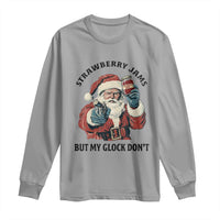 Funny Santa Gun Christmas Long Sleeve Shirt Strawberry Jams But My Gun Do Not - Wonder Print Shop