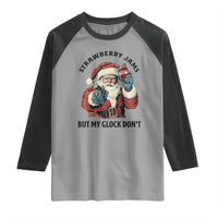 Funny Santa Gun Christmas Raglan Shirt Strawberry Jams But My Gun Do Not - Wonder Print Shop