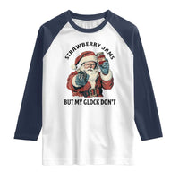 Funny Santa Gun Christmas Raglan Shirt Strawberry Jams But My Gun Do Not - Wonder Print Shop