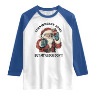 Funny Santa Gun Christmas Raglan Shirt Strawberry Jams But My Gun Do Not - Wonder Print Shop