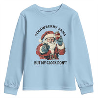 Funny Santa Gun Christmas Youth Sweatshirt Strawberry Jams But My Gun Do Not - Wonder Print Shop