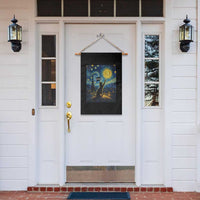 67 Cat Meme Garden Flag Funny Six Seven Cat Starry Night Van Gogh - Wonder Print Shop