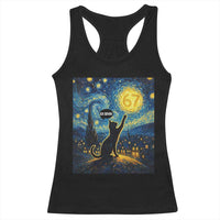 67 Cat Meme Racerback Tank Top Funny Six Seven Cat Starry Night Van Gogh - Wonder Print Shop