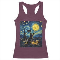 67 Cat Meme Racerback Tank Top Funny Six Seven Cat Starry Night Van Gogh - Wonder Print Shop