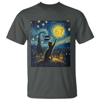 67 Cat Meme T Shirt Funny Six Seven Cat Starry Night Van Gogh - Wonder Print Shop