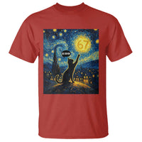 67 Cat Meme T Shirt Funny Six Seven Cat Starry Night Van Gogh - Wonder Print Shop
