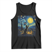 67 Cat Meme Tank Top Funny Six Seven Cat Starry Night Van Gogh - Wonder Print Shop