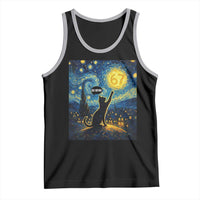 67 Cat Meme Tank Top Funny Six Seven Cat Starry Night Van Gogh - Wonder Print Shop