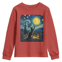 67 Cat Meme Youth Sweatshirt Funny Six Seven Cat Starry Night Van Gogh - Wonder Print Shop