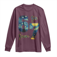 67 Six Seven Meme Long Sleeve Shirt Starry Night Van Gogh - Wonder Print Shop