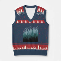 Hoa Hoa Hoa V-Neck Knit Sweater Vest Twilight Lover Pine Forest Cozy - Wonder Print Shop