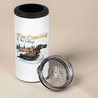 I Am Coming To The Cottage 4 in 1 Can Cooler Tumbler Stupid Canadian Wolf Bird