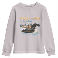 I Am Coming To The Cottage Youth Sweatshirt Stupid Canadian Wolf Bird
