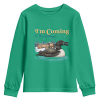 I Am Coming To The Cottage Youth Sweatshirt Stupid Canadian Wolf Bird