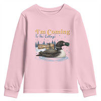 I Am Coming To The Cottage Youth Sweatshirt Stupid Canadian Wolf Bird