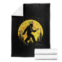 Mardi Gras Bigfoot Throw Blanket Funny Sasquatch Carnival Trendy Meme
