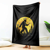 Mardi Gras Bigfoot Throw Blanket Funny Sasquatch Carnival Trendy Meme