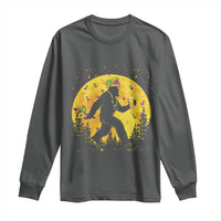 Mardi Gras Bigfoot Long Sleeve Shirt Funny Sasquatch Carnival Trendy Meme