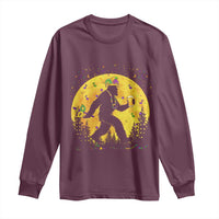 Mardi Gras Bigfoot Long Sleeve Shirt Funny Sasquatch Carnival Trendy Meme