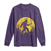 Mardi Gras Bigfoot Long Sleeve Shirt Funny Sasquatch Carnival Trendy Meme