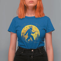 Mardi Gras Bigfoot T Shirt For Women Funny Sasquatch Carnival Trendy Meme