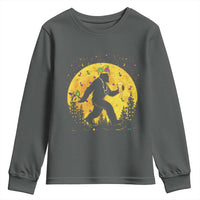 Mardi Gras Bigfoot Youth Sweatshirt Funny Sasquatch Carnival Trendy Meme
