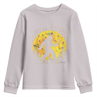 Mardi Gras Bigfoot Youth Sweatshirt Funny Sasquatch Carnival Trendy Meme