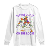 Funny Mardi Gras Long Sleeve Shirt Goose Crawfish Carnival Trendy Meme