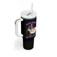 Funny Mardi Gras Tumbler With Handle Goose Crawfish Carnival Trendy Meme