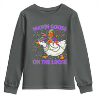 Funny Mardi Gras Youth Sweatshirt Goose Crawfish Carnival Trendy Meme