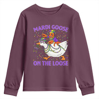 Funny Mardi Gras Youth Sweatshirt Goose Crawfish Carnival Trendy Meme