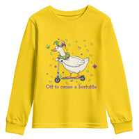 Mardi Gras Silly Goose Youth Sweatshirt Off To Cause A Kerfuffle