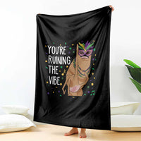 Funny Mardi Gras Throw Blanket Marcus The Worm Carnival Trendy Meme