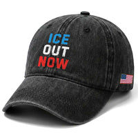 Ice Out Washed Cotton Baseball Cap Minneapolis Resist ICE Immigration Rights Protest