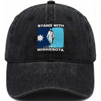Stand with Minnesota Washed Cotton Baseball Cap Christian Jesus Minnesota Strong Subtle Anti ICE