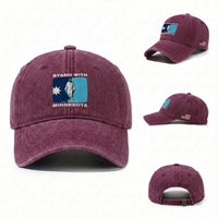 Stand with Minnesota Washed Cotton Baseball Cap Christian Jesus Minnesota Strong Subtle Anti ICE