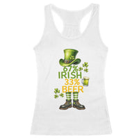67 Irish 33 Beer Racerback Tank Top Funny Six Seven Leprechaun Drinking Beer Lover