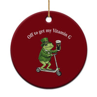 Funny Frog St Patricks Day Meme Ceramic Ornament Vitamin G Irish Beer