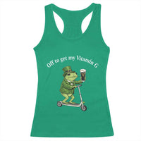 Funny Frog St Patricks Day Meme Racerback Tank Top Vitamin G Irish Beer