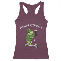 Funny Frog St Patricks Day Meme Racerback Tank Top Vitamin G Irish Beer