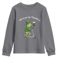 Funny Frog St Patricks Day Meme Youth Sweatshirt Vitamin G Irish Beer